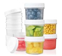 TUZAZO 5 Oz Food Storage Containers with Screw Lids, 12-Count BPA Free Small Snack Plastic Freezer Container for Sauce, Jam and Puree, Reusable Plastic Ice Cream Containers