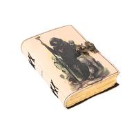 TUZECH Book of Spells Leather Bound Journal Deckle Edge Paper Grimoire Printed Diary Third Eye witchcraft supply and Witch Spell Notebook Antique Vintage Book for Men and Women (Dark Wizard)