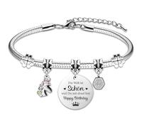 TUZELIYA 10 Birthday Gifts for Girls, Fine Unicorn and Four Leaf Clover Charms Bracelet for Girls Teenagers Daughters Granddaughters Nieces Friends