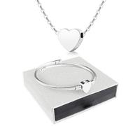 TUZELIYA Birthday Gift for Women Girls - Silver Heart Pendant Necklaces Lucky Number Bracelets Lady Birthday Graduation Thanksgiving Day Christmas Jewellery Gifts for Her