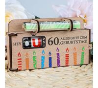 TUZELIYA Original 60th Birthday Money Gifts Wood - Duplo Chocolate Bar Gift Box Decoration - Gift Ideas for 60th Birthday Women Men - Without Duplo