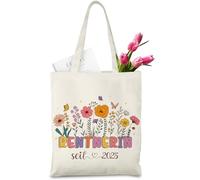TUZELIYA Retirement Gift Women Cotton Bag - Pensioner Gift Fabric Bag - Funny Retirement Gift 2025 for Women Mum - Farewell Gift Colleague 35 x 40 cm
