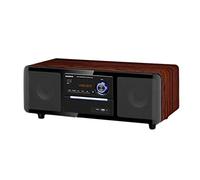 tuzhi CD Players Wooden CD Player with FM Radio USB Remote Control Integrated DVD/CD Player Combo Bluetooth Radio Microphone Input AUX Bedroom Speaker