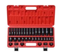 TUZkozs 1/2" Drive Impact Socket Set, Metric，35 Piece, Standard (8mm-32mm) & Deep (10-32 mm) Sizes, Deep & Shallow Kit，Spindle Axle Nut Impact Socket