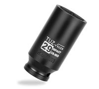 TUZkozs 1/2 Inch Drive 29mm Deep Metric 6 Point CR-MO Impact Socket | Radius Corner Design,Square Chamfered Opening,Axle Nut Impact Grade Socket for Easy Removal