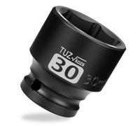 TUZkozs 1/2 Inch Drive 30mm Shalllow Metric 6 Point CR-MO Impact Socket | Radius Corner Design,Square Chamfered Opening,Axle Nut Impact Grade Socket for Easy Removal