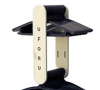 Tuzsocr Clothes Hanger Storage Organizer, Folding Wall Hanger, Retractable Laundry Room Hanger Storage Rack, Space Saving, Coat Hanger Stacker Stand for Storing Wardrobes and Bathroom Hangers (White)