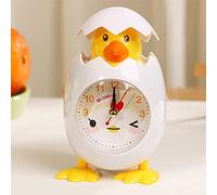 Tuzsocr Cute Animal Alarm Clock for Children, Chick Alarm Clock for Anti-Fall Silent Bedside Alarm Clock, Small Analog Alarm Clock for Children Bedside Table Battery Operated Suitable for Girls Boys
