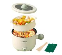 Tuzsocr Electric Hot Pot with Steamer,1.8L Nonstick Frying Pan for Sauté,Multi-Functional Mini Stock Pot,Rapid Noodles Cooker for Dorm,Portable Travel Cooker,for Ramen Noodles/Pasta/Oatmeal (Style 3)