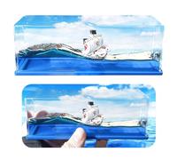Tuzsocr Fluid Drift Model Ship - Going Merry, Unsinkable Pirate Ship, Acrylic Boat Fluid Model, Fluid Drift Bottle, Stress Relief, for Office Home Decoration, Boys Girls Gifts (Style 2)