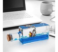 Tuzsocr Fluid Drift Model Ship - Thousand Sunny, Unsinkable Pirate Ship, Acrylic Boat Fluid Model, Fluid Drift Bottle, Stress Relief, for Office Home Decoration, Boys Girls Gifts (Style 1)