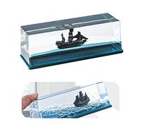 Tuzsocr Fluid Drift Ship,Unsinkable Titanic Ship,Titanic Toy Gift,Black Pearl Pirate Boat,Acrylic Cruise Model,Fluid Drift Bottle,Stress Relief,for Office Home Decoration,Boys Girls Gifts (Style 2)