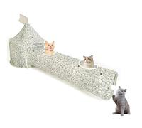 Tuzsocr Foldable Cat Tunnel Tent Combination for Cats, Large Cat Tunnel Tent with Ball, D45 x 31.5 x 64 D25 x 94 cm (White Kitten)