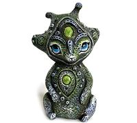 Tuzsocr Garden Meditating Sculptures, Mini Resin Extraterrestrial Ornaments, Green Desk Ornaments Figurines, Bonsai Micro Landscape Decoration, for Dollhouse Patio Home Decoration (Style 3)