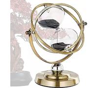 Tuzsocr Metal Brass Hourglass, Large Vintage Hourglass, 720° Rotating Timer, 60 Minute Hourglass, One Hour Glass Sand Glass, Gift Hourglass, for Home, Desk, Office, Wedding Decoration (Black)