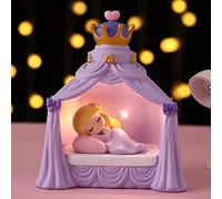 Tuzsocr Night Light for Kids,Cute Princess Bedside Lamp,Mermaid LED Night Light,Resin Warm Desk Lamp,Battery Operated,for Bedroom Children Room Decor Party Christmas Girls Birthday Gift (Purple)