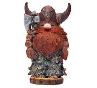 Tuzsocr Viking Victor Dwarf Gnome Statue, Norse Viking Mythology Figurines, Funny Garden Gnome for Indoor Outdoor, Door Greeting Dwarf Warriors with Axe, for Patio Lawn Home Yard Decor Backyard Porch