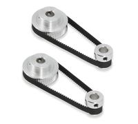 TUZUK 2PCS Set GT2 Synchronous Wheel 20&48 Teeth 8mm Bore Aluminum Timing Pulley with 2PCS Length 200mm Width 6mm Belt (20-48T-8B-6)
