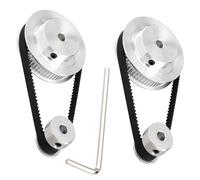 TUZUK 2PCS Set GT2 Synchronous Wheel 20&80 Teeth 12mm Bore Aluminum Timing Pulley with 2PCS Length 250mm Width 6mm Belt (20-80T-12B-6)