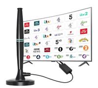 TV Aerial, Digital TV Aerial Indoor for Freeview TV, Amplified Indoor TV Aeral with Signal Booster High Gain Outdoor Antenna for 4K 1080P HD Local Channels with Magnetic Base