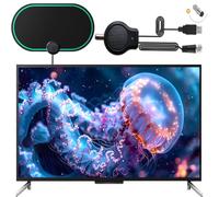 TV Aerial - Freeview Digital TV Antenna Indoor with Strong Signal UK 130+ Miles Range Smart Television Aerials Outdoor Support VHF/UHF/DAB Radio/4K/1080P