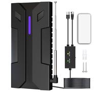 TV Aerial - Freeview Digital TV Antenna Indoor with Strong Signal UK 1330+ Miles Range Smart Aerials Outdoor Support VHF/UHF/DAB Radio/4K/1080P (HE06)