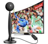 TV Aerial - Freeview Digital TV Antenna Indoor with Strong Signal UK 320+ Miles Range Smart Television Aerials Outdoor Support VHF/UHF/DAB Radio/4K/1080P for Travel