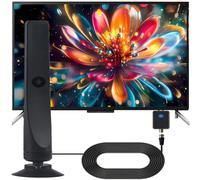 TV Aerial - Freeview Digital TV Antenna Indoor with Strong Signal UK 330+ Miles Range Smart TV Aerials Outdoor Support VHF/UHF/DAB Radio/4K/1080P