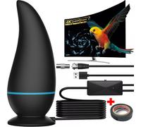 TV Aerial Freeview Indoor TV Aerial with 560+ Miles Range Reception TV Antenna VOGREX Black One Size