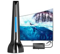 TV Aerial - High Gain Freeview TV Aerial with Signal Booster, Digital HDTV Aerial Indoor for 560+ Miles Long Range Reception, Support 4K 1080P VHF/UHF/DAB Radio and All TV - Blue