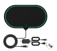 TV Aerial Indoor - Amplified Indoor TV Aerial with 120+ Long Range Reception, Amplifier Signal TV Indoor Aerial for Freeview TV Support 1080P HDTV & 13 ft Coax Cable