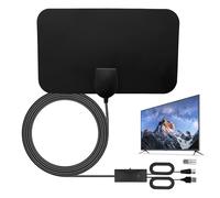 TV Aerial Indoor, Digital HDTV Antenna with Signal Booster 250+ Miles Long Range 4K 1080P HDTV 16.4FT Long Coax Cable Smart Amplified Indoor TV Aerial for Freeview TV Local Channels All Television