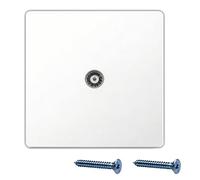 TV Aerial Socket Coax Wall Faceplate, Single Flush Coaxial TV Aerial Socket,TVs FM Coaxial Aerials Wall Sockets,50 HZ Junction Flame Retardant Materials,FM Radio Connections Experience (White,1 PC）