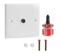 TV Aerial Socket, Coax Wall Faceplate, TV FM Coaxial Aerial Wall Socket, Single Gang 50/60HZ Aerial Junction for Reliable FM Radio Connections Flame Retardant with a Screwdriver
