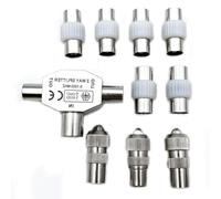 TV Aerial Splitter 2 Way Digital Signal Antenna Splitter 1 Female to 2 Male Cable TV Coax Splitter for Cable TV Antenna