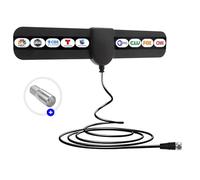 TV Antenna, 2025 New Digital Antenna for Smart TV, Support 360° Reception 4K 1080p All TV's for Local Channels, Smart Switch Amplifier Signal Booster -10.5ft Coax HDTV Cable, Portable Antenna Indoor