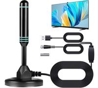 TV Antenna for Smart TV Indoor, Digital Antenna for TVs Antenna with Strong Magnetic Base, 360° Reception T V Antenna for Local Channels HDTV Antenna for TVs Indoor 4k-16.4ft(Blue)