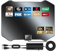 TV Antenna for Smart TV Indoor, Digital TV Antenna for Local Channels | 6000+ Miles TV Antennas with Amplifier Signal Booster, Support 4K 8K Outdoor-18FT Coaxial Cable