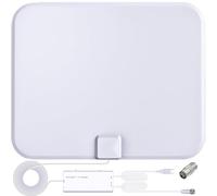 TV Antenna Indoor Antenna for Smart TV for Long Range Reception and All Smart TVs HD Digital Antenna with Amplifier Signal Booster for Local Channels Supports 4K 1080p-18 ft Coax Cable(White)