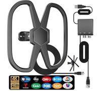 TV Antenna Outdoor For 2 TVs,3500+Miles Long Range Digital Antennas Smart TVs Indoor,360° Reception TV Antenna Local Channel With Strongest Signal Amplifier,HDTV Antennae Support 4K 8K1080p-38FT Cable