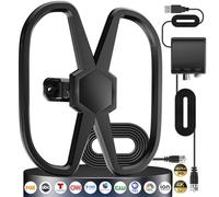 TV Antenna Support 2 TVS, 3100+ Miles Range Digital Antennas for Smart TV, Outdoor/Indoor HD Antennas 360° Reception Local Channels,Amplifier Signal Booster Antenna-Support 8K 4K 1080p-Long Cable