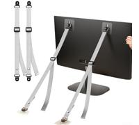 TV Anti-Tip Strap, Adjustable No-Drill Kit, Safety Tether for Flat Screen, Secure Monitor Holder, Prevents Falling, Home with Kids Pets