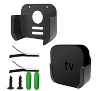 TV Box Wall Mount Holder, APPLE TV Wall Mount Bracket, Wall Mount Bracket Holder, Compatible with APPLE TV 4K & All APPLE TV Generations, Space Saving & Easy Installation (Black)