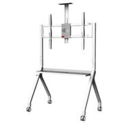 TV Bracket Rolling Mobile TV Stand With Wheels For 55-100 Inch LCD LED Screens TVs, Height-Adjustable TV Cart With Shelf Stands Living Room(White)