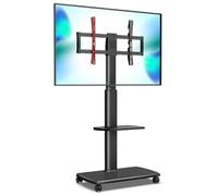 TV Bracket Rolling TV Stand For 37 To 75 Inch TVs, Mobile TV Cart On Wheels Adjustable Height And Swivel Function Stands Living Room(With partition)