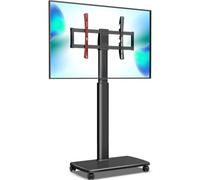 TV Bracket Rolling TV Stand For 37 To 75 Inch TVs, Mobile TV Cart On Wheels Adjustable Height And Swivel Function Stands Living Room(Without partition)