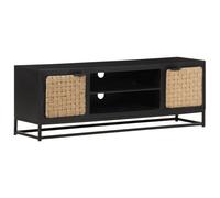 TV Cabinet 120x30x40 cm Solid Mango Wood Berkfield Home Black One Size