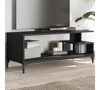 TV Cabinet Black 102x40x41 cm Engineered Wood and Powder-coated Steel Berkfield Home Black One Size