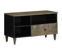 vidaXL TV Cabinet Black 80x33x46 cm Solid Wood Mango - Brown, Brown