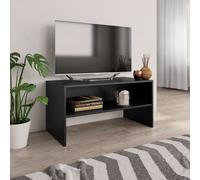 TV Cabinet Black 80x40x40 cm Engineered Wood TV Stand Open Shelf Slim Chipboard